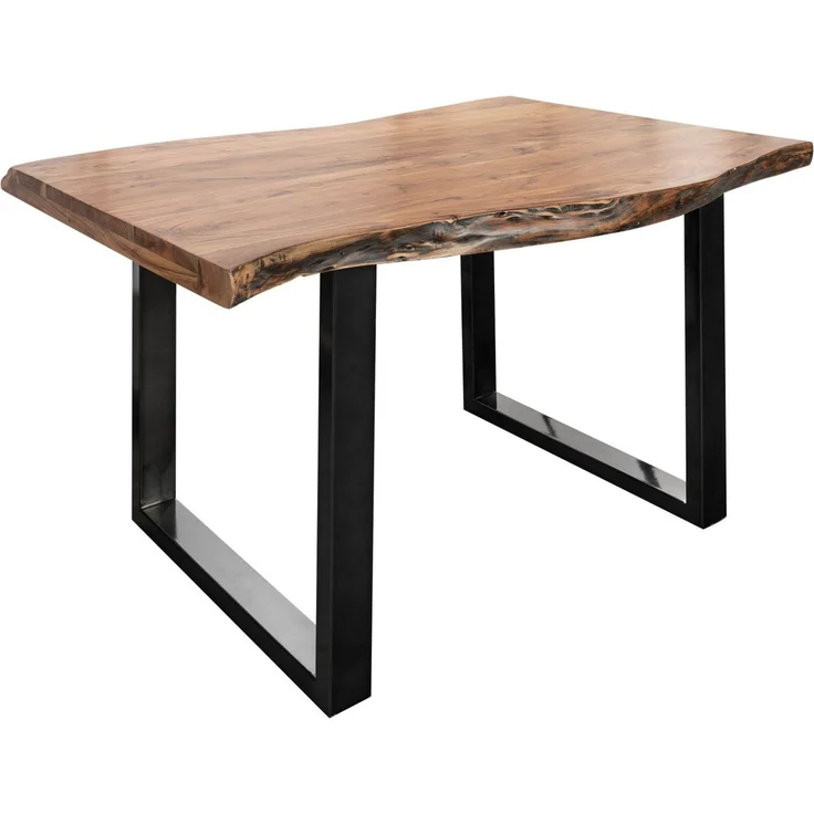 Baumtisch Akazie 140x90x77 natur lackiert / U-Beine anthrazit glänzend FREEFORM 5 – Bild 1