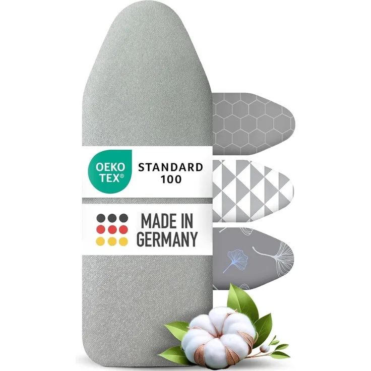 Arteneur Bügelbrettbezug, Made in Germany, OEKOTEX100, Zubehör für alle Bügeltische dank 5 Größen, Vergleichssieger, Hitzereflektierend, Gummizug