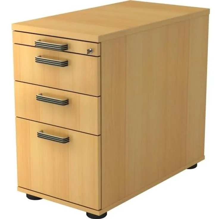 Standcontainer SC40 80cm, 2 Schübe, 1 HR, Schloss, SG Buche