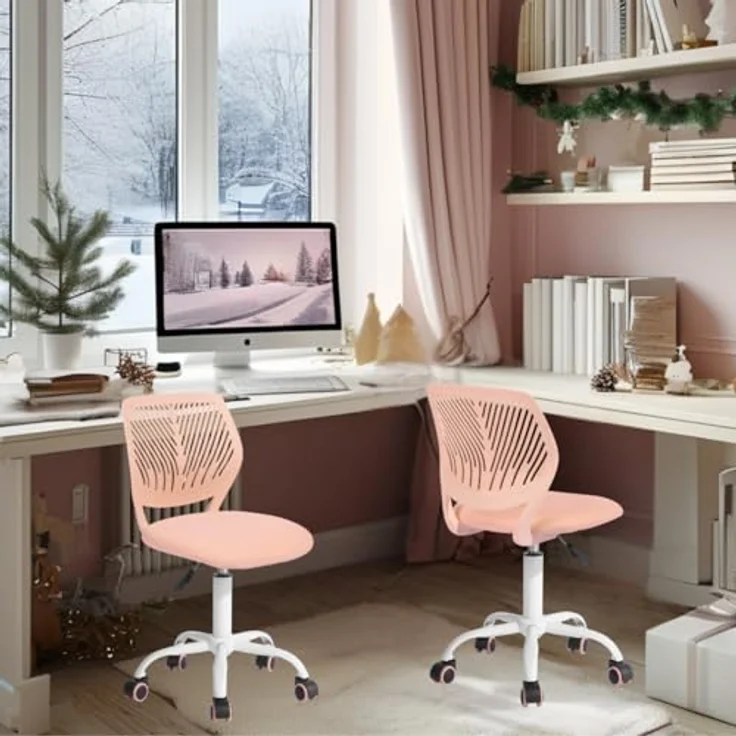 FurnitureR 2X Höhenverstellbarer Drehstuhl - Ergonomischer Schreibtischstuhl für Kinder/Jugendliche, Drehbarer Bürostuhl mit Rollen für Homeoffice & Kinderzimmer – Bild 7