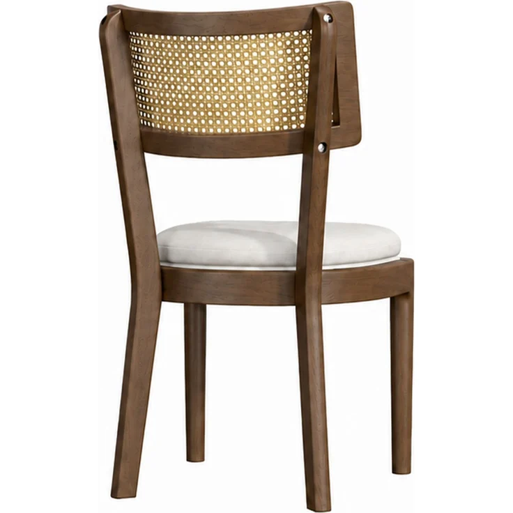 Esszimmerstühle, Massivholz mit Rattan-Rückenlehne, Set aus 2, 50x58x88 cm, Walnuss – Bild 6