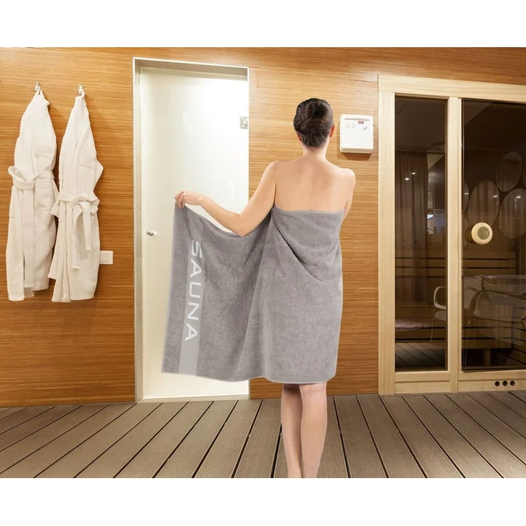ZOLLNER Saunatuch, Walkfrottier (1-St), 80 x 200 cm, 100% Baumwolle, vom Hotelwäschespezialisten – Bild 2