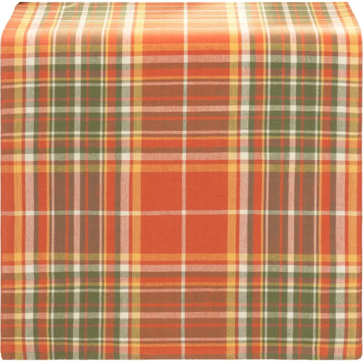 Elrene Home Fashions Hawley Plaid Harvest Herbst/Thanksgiving Baumwolle Konsole Mittelstück/Tischläufer, 33x228,6 cm