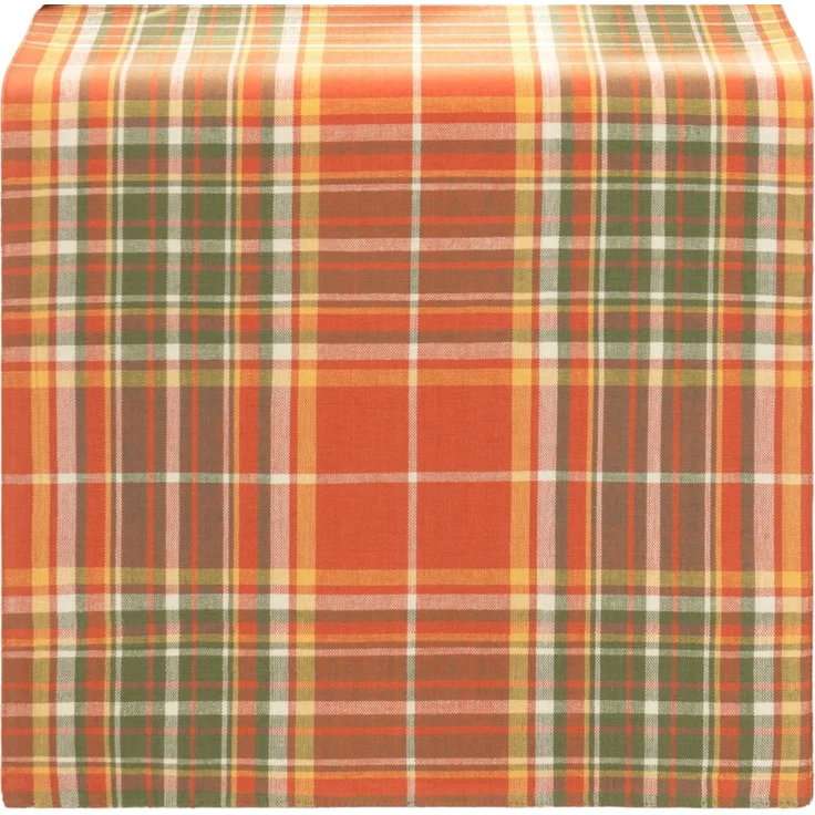 Elrene Home Fashions Hawley Plaid Harvest Herbst/Thanksgiving Baumwolle Konsole Mittelstück/Tischläufer, 33x228,6 cm