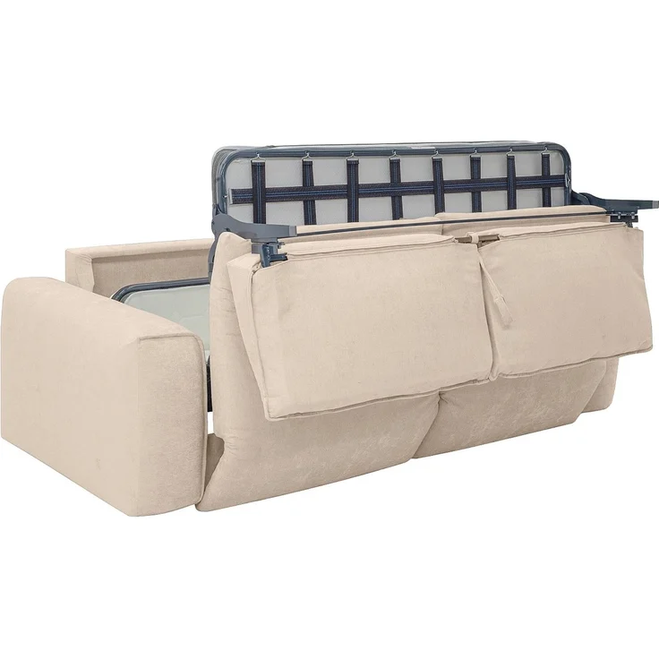 Vente-unique - POGLO - Schlafsofa - Plastik - Kunststoff (PVC) - Beige - 216 x 100 x 80 cm – Bild 6