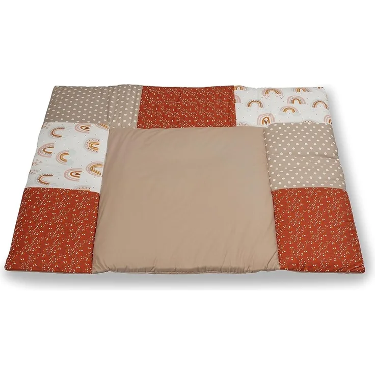 ULLENBOOM ® Wickelauflage 85x75 cm Waffelpiqué Regenbogen (Made in EU) - Wickelunterlage Waschbar und für Unterwegs geeignet, Bezug: 100% OEKO TEX Baumwolle, Wickeltischauflage 75x85