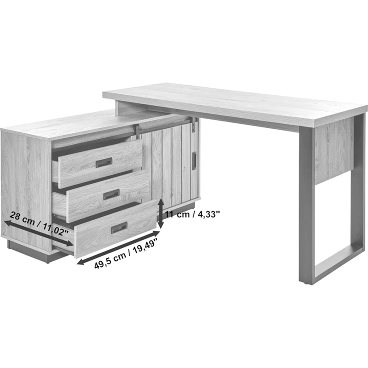 Jahnke Slide Eckschreibtisch C 150 E Montana Eiche – Bild 10