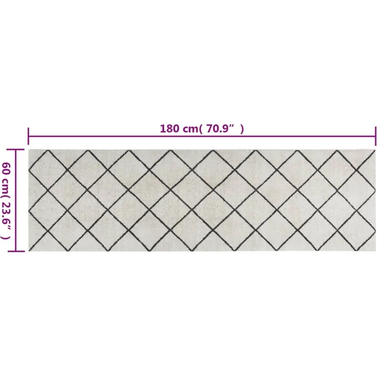 vidaXL Küchenteppich Waschbar Quadrat 60x180 cm Samt 136568 – Bild 4