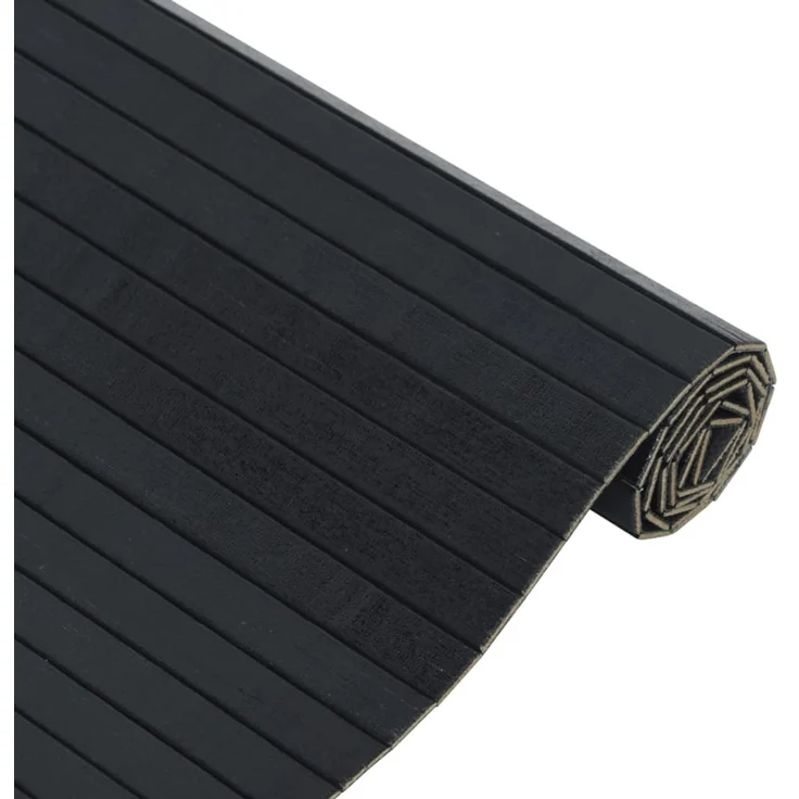 vidaXL Teppich Rechteckig Schwarz 100x200 cm Bambus 376804 – Bild 4