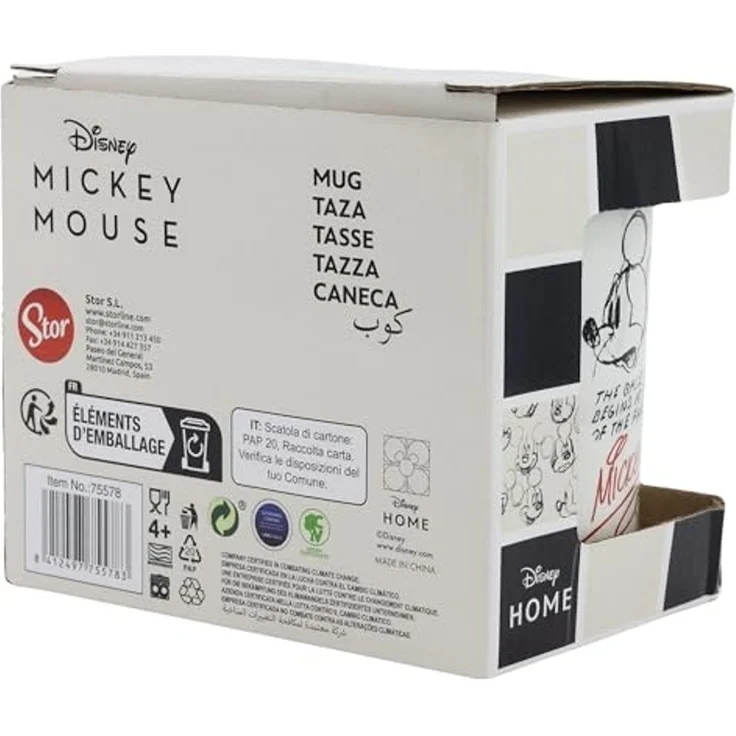 Tasse mit Disney Mickey Mouse Motiv ca. 325ml aus Keramik ca. Ø 8 x 9,5cm Skizze – Bild 4