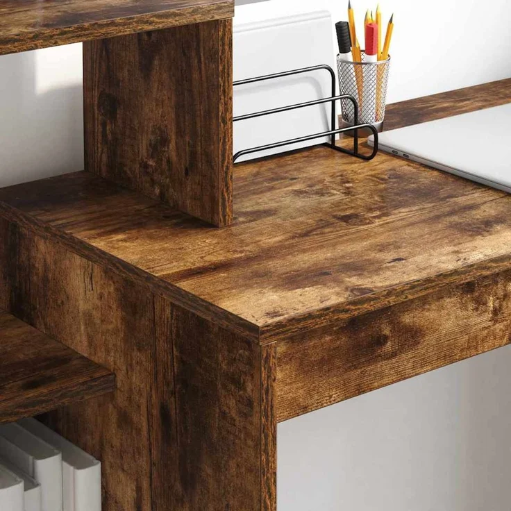 vidaXL Schreibtisch Geräucherte Eiche 100 x 40 x 90 cm Holzwerkstoff 869318 – Bild 3