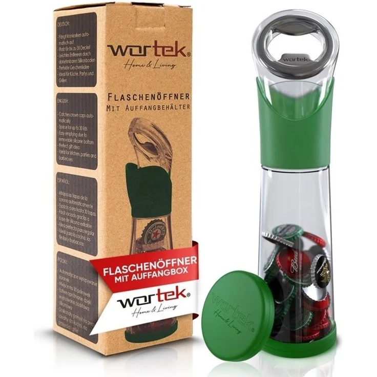 wortek Flaschenöffner Getränkeöffner mit Auffangbehälter Bieröffner (Set, 2-tlg), Geschenk für Männer und Bierliebhaber Biergeschenk – Bild 4