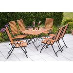 Schlossgarten Gartenmöbel Set 7tlg, Klappsessel & 120 x 80 cm