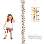 Surplex Messlatte Kinder Wachstum Messlatte Aufrollbare Wandbehang Höhenmesser Abnehmbare Leinwand Messleite Lineal für Baby Kinderzimmer Schlafzimmer Wanddekoration Outivity Holz Giraffe