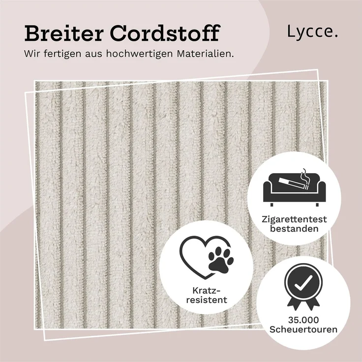 Lycce faltbare Aufbewahrungsbox - Cord, passend für Kallax Regal, abnehmbarer Bezug, robust, formstabil Beige 31x33x33cm – Bild 5
