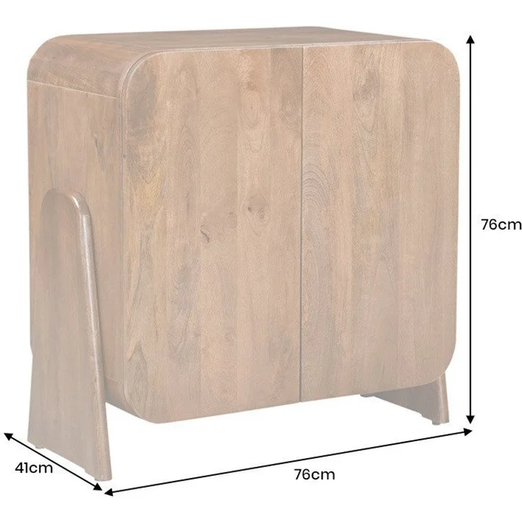 riess-ambiente Lowboard BRASIL 75cm braun – Mango Massivholz, zwei Fächer, fertig montiert (Einzelartikel, 1 St), quadratischer Schrank mit Stauraum & Ablage – ideal fürs Wohnzimmer – Bild 2