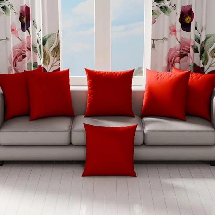PETTI Artigiani Italiani – 2er-Set Kissenbezüge 60x60 cm aus Mikrofaser, Zierkissenbezüge für Schlafzimmer & Sofa, Uni Bordeauxrot, 100 % Made in Italy – Bild 4