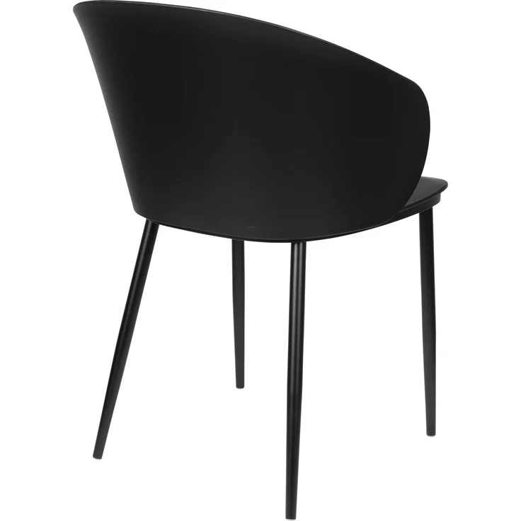 Esszimmerstuhl Gigi im 2er-Set, Schwarz mit Gestell aus Stahl 57x53,5x81 cm – Bild 4