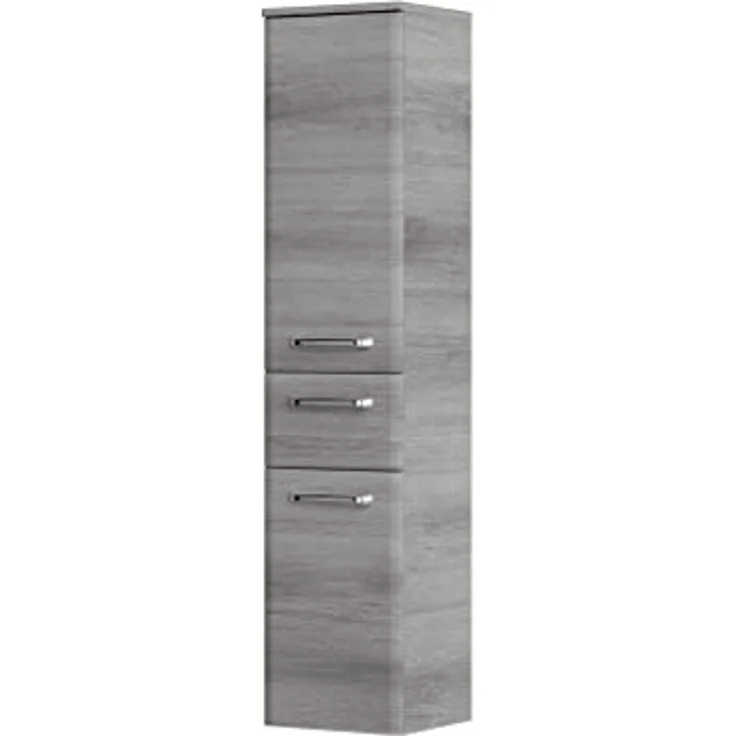 Midischrank Atlanta / Alika , Holzwerkstoff, Metall , Grau , 30 x 141 x 33 cm