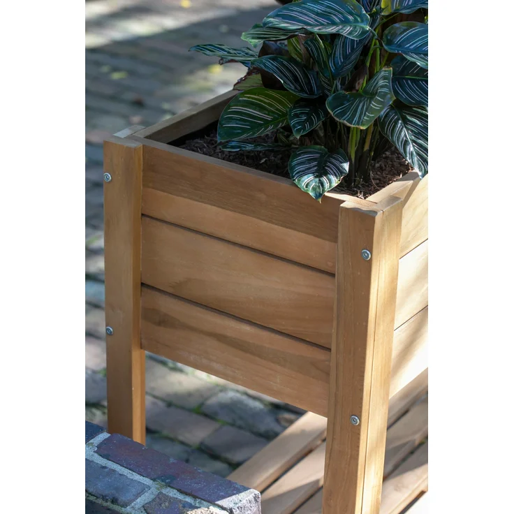 Teakholz Hochbeet mit Ablagefläche - bene living – Bild 5