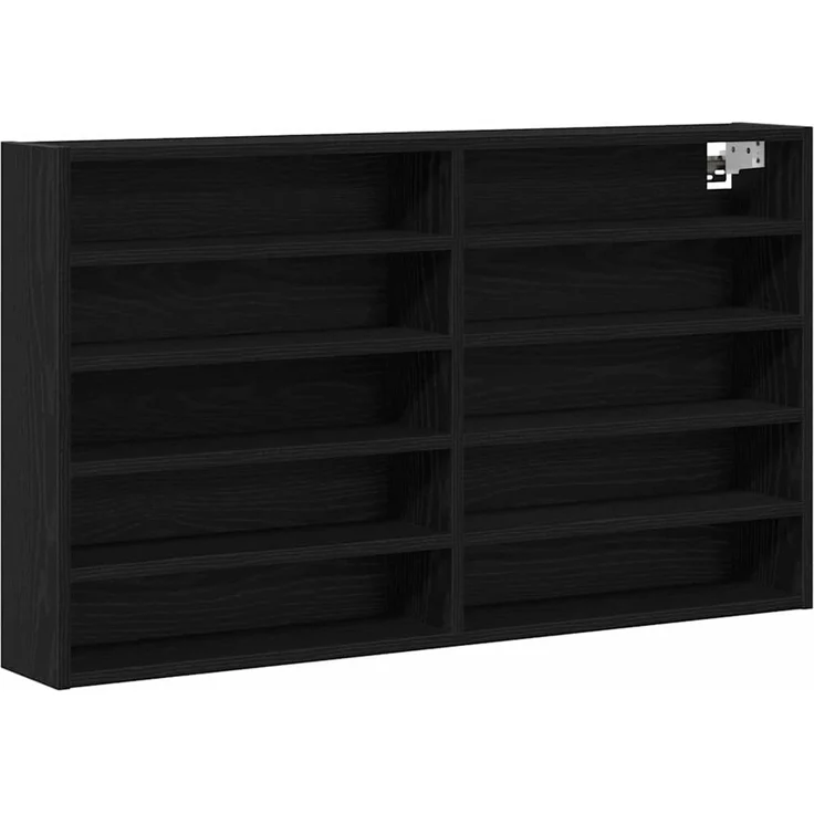 vidaXL Vitrine Schwarz Eichen-Optik 100 x 15 x 58 cm Holzwerkstoff 873906 – Bild 2