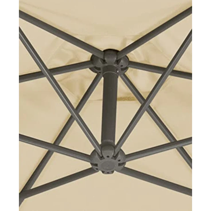 Schneider Sunny Ampelschirm rund Genua, 300 cm Durchmesser, anthrazit, mit Lichtschutzfaktor 50+, wasserabweisend – Bild 4