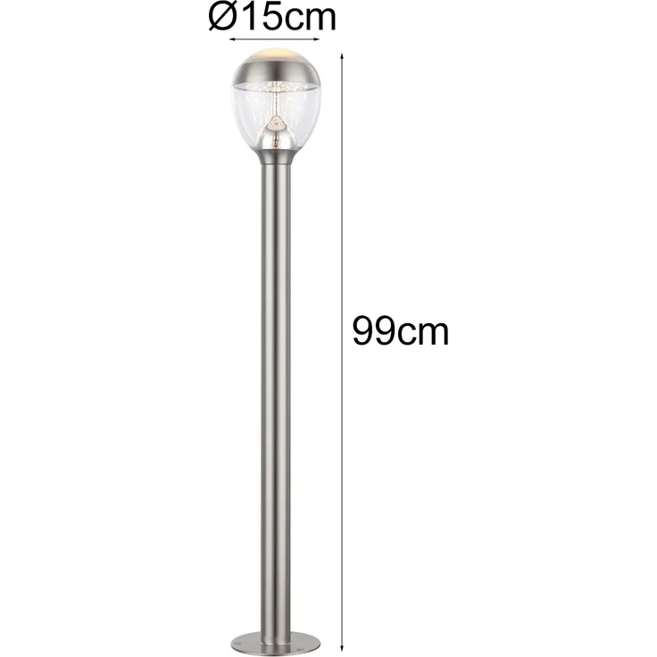 2er Set ausgefallene LED Wegeleuchten aus Edelstahl in Silber, Höhe 99cm – Bild 4