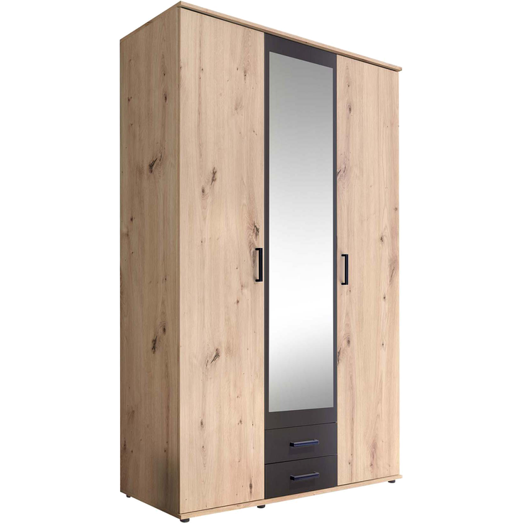 Kleiderschrank Chico / Chicago, Holzwerkstoff, Holzfarben, 120 x 196 x 54 cm