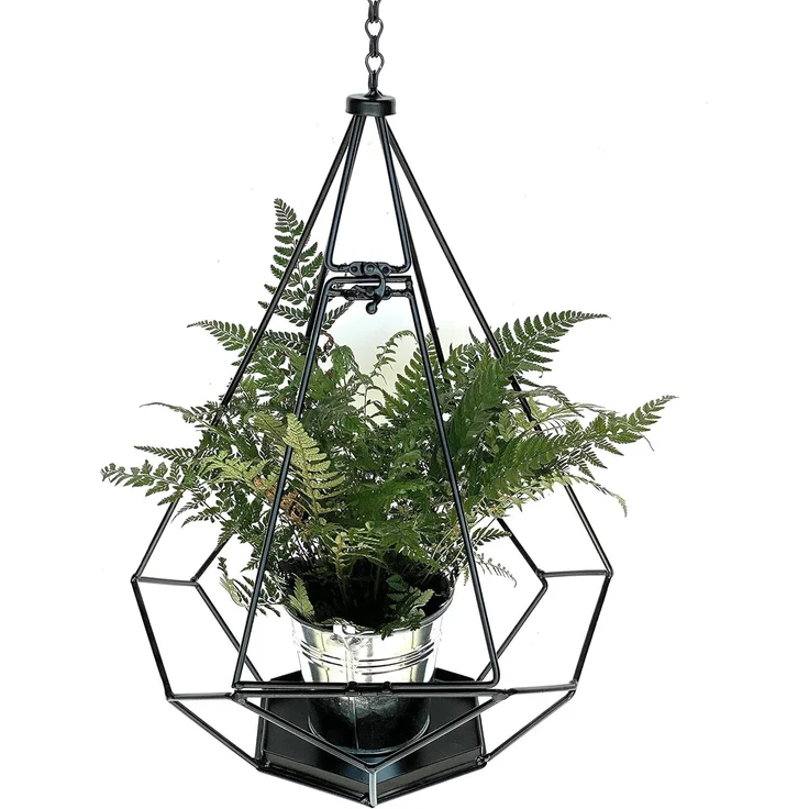 DanDiBo Blumenampel Innen Metall Wand Hängepflanzen 82 cm 96075 L mit Tür 6 Ecken Pflanzenhänger Blumenhänger Topfhänger Blumen Blumentopfhänger Hängetopf – Bild 3