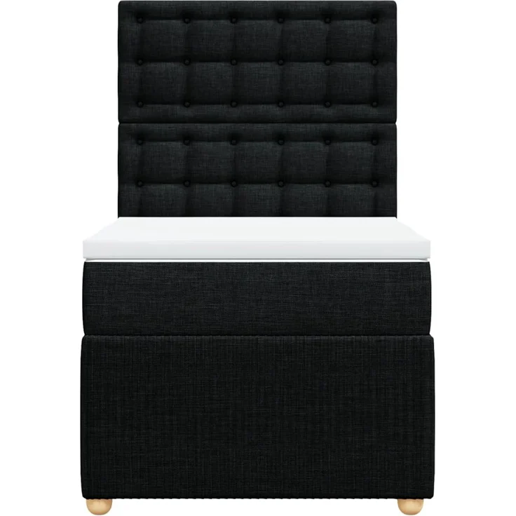 vidaXL Boxspringbett mit Matratze Schwarz 100x200 cm Stoff 3294283 – Bild 6
