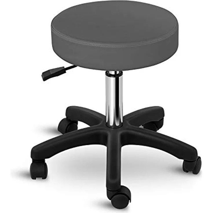 Physa Drehhocker Rollhocker Bürohocker Drehhocker Praxishocker Arbeitshocker Grau – Bild 1