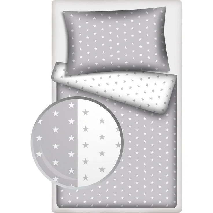 KiGATEX Kinderbettwäsche Kinder Wendebettwäsche 100% Baumwolle 40x60 + 100x135 cm – Bild 1