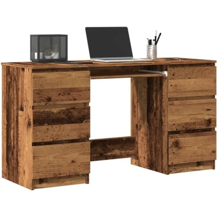vidaXL Schreibtisch Altholz-Optik 140x50x77 cm Holzwerkstoff 855960 – Bild 5