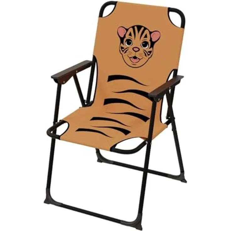 Kinder Campingstuhl Klappstuhl Gartenstuhl Campingstuhl Outdoor Tiger – Bild 2