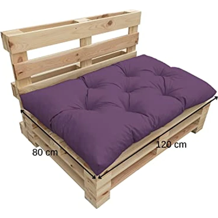 chilly pilley Palettenkissen Wasserdicht Palettenauflage Palettenpolster Palettenmöbel Gartenkissen Wasserfest Wasserabweisend viele Größen und Farben (Set 3 er. Violett) – Bild 6