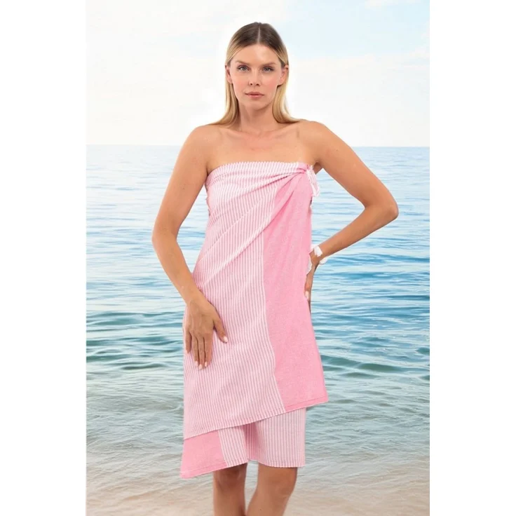 herémood Saunatuch Hürrem XXL Hamamtuch Saunalaken Wellness Badetuch Pestemal Strandtuch, (1er - 2er Set, 1-St), 90x170 cm, schnelltrocknend, saugstark, platzsparend mit Fransen