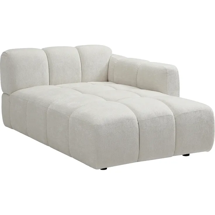 Vente-unique - CARLIVI Chaise longue Stoff Weiß - B 170 cm x H 73 cm x L 120 cm – Bild 2