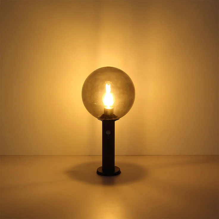 Außenlampe, IP44, Glas, Rauchfarben, grau, H 38 cm – Bild 5