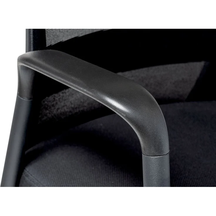 XORA 'EDIN' Besucherstuhl Sitz Bezug Stoff Rücken Netzbezug Mesh, schwarz, 62 x 122 x 61 cm, 140 kg belastbar – Bild 4