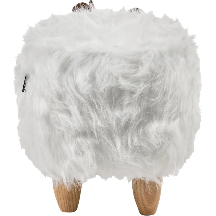Tierhocker WOOLLY Nashorn Webpelz Weiß – Bild 6