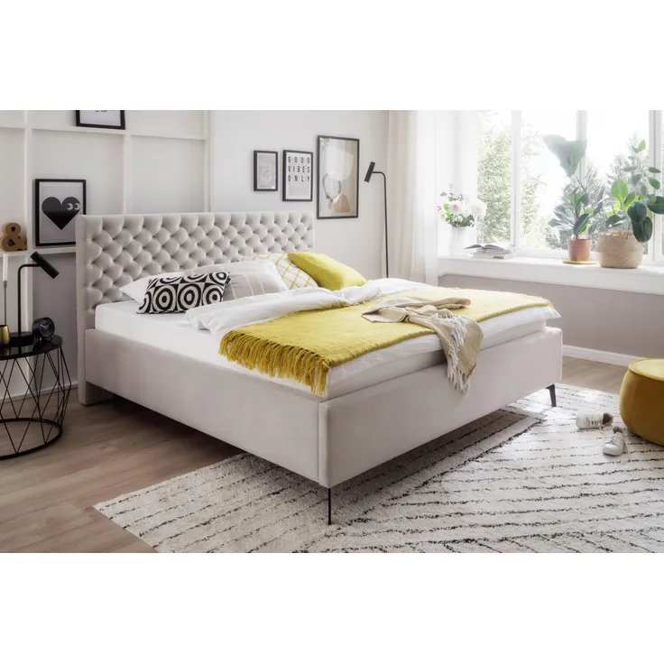 Polsterbett La Maison mit Bettkasten - Stoff Beige