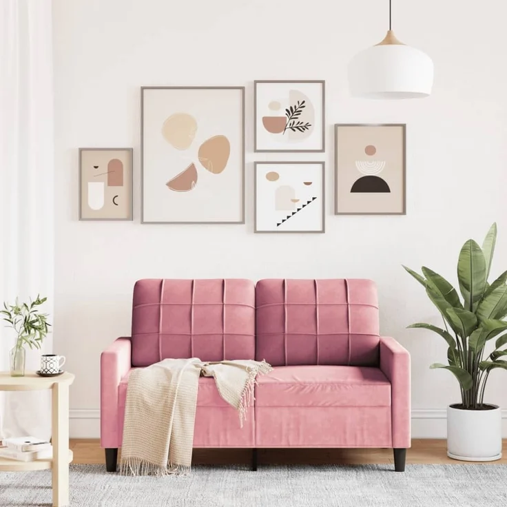 vidaXL 2-Sitzer-Sofa Rosa 120 cm Samt 4007617 – Bild 2