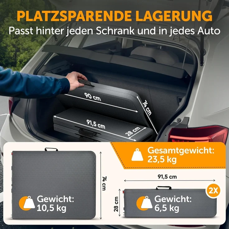 Blumtal Bierzeltgarnitur 3er Set - 2X Bierbank + 1x Biertisch - tragstarke Biertischgarnitur klappbar für 8 Personen - Bierbankgarnitur mit Tragegriff - Biergartengarnitur in Rattan-Optik Grau – Bild 7