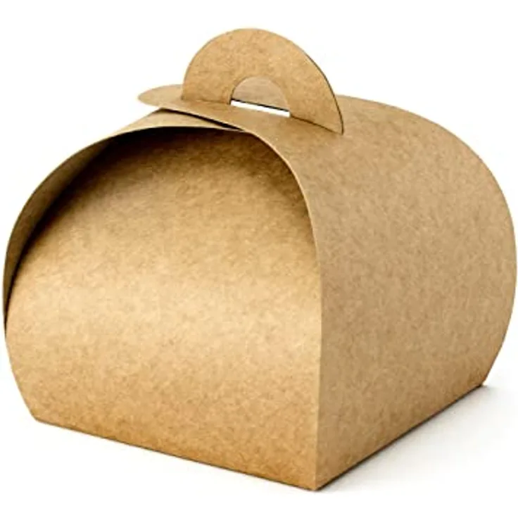 partydeco Geschenkbox, Geschenkbox für Gastgeschenke 8.5x7cm abgerundet 10er Set braun
