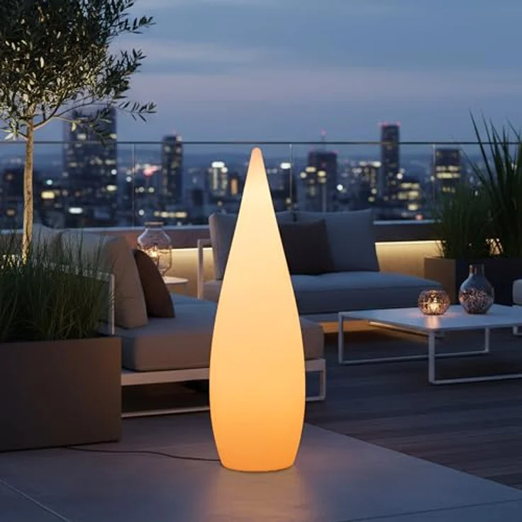 Arnusa LED Stehlampe Moderne Lampe mit Farbwechsel und Fernbedienung RGB Akku kabellos, Farbwechsel, LED fest integriert, Farbwechsler, warmweiß, Kaltweiß, Blau, Rot, Sauna Lampe Stimmungsleuchte – Bild 4