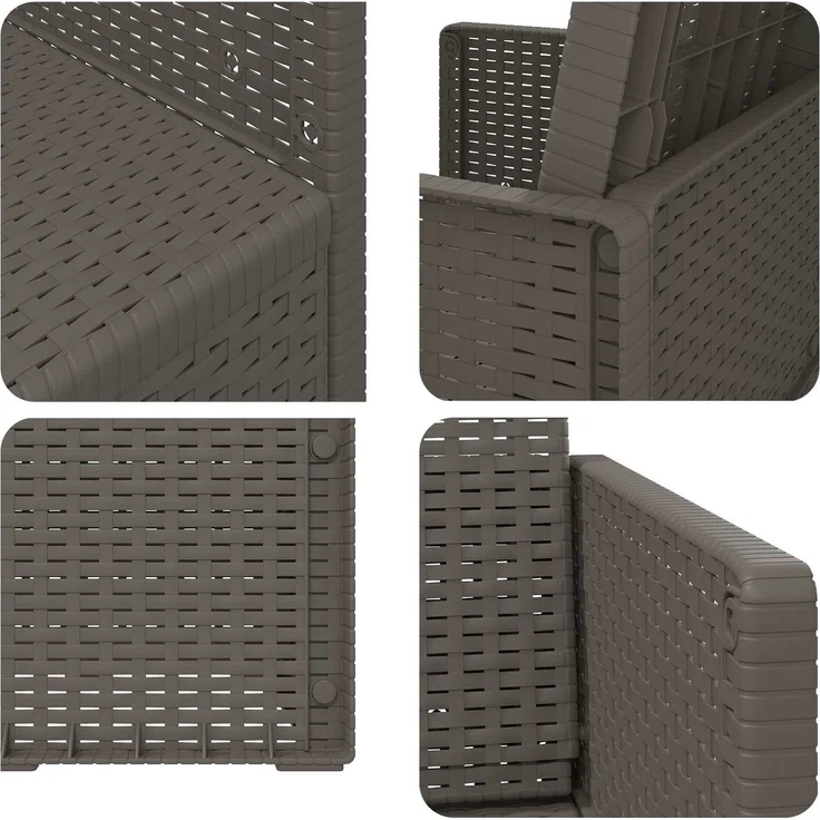 vidaXL Garten Esszimmerstühle 2 pcs Hellgrau PP 899964 – Bild 8