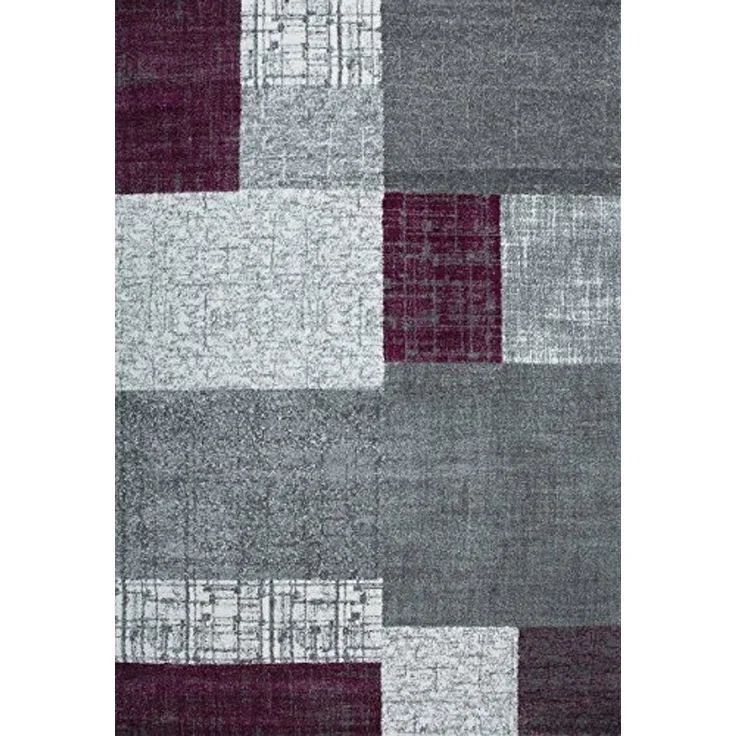 Vimoda Teppich Wohnzimmer Klassisch Karo- kariert Design, Rechteckig, Höhe: 5 mm, Läufer Kachel Optik in Türkis Grau Gelb & Lila Teppich Schlafzimmer – Bild 6