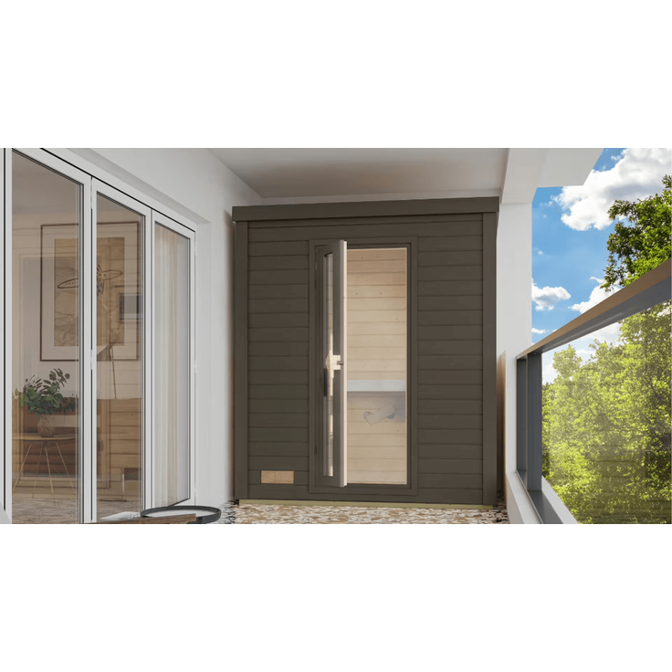 Karibu Sauna Hytti 0 terragrau ohne Ofen – Bild 3