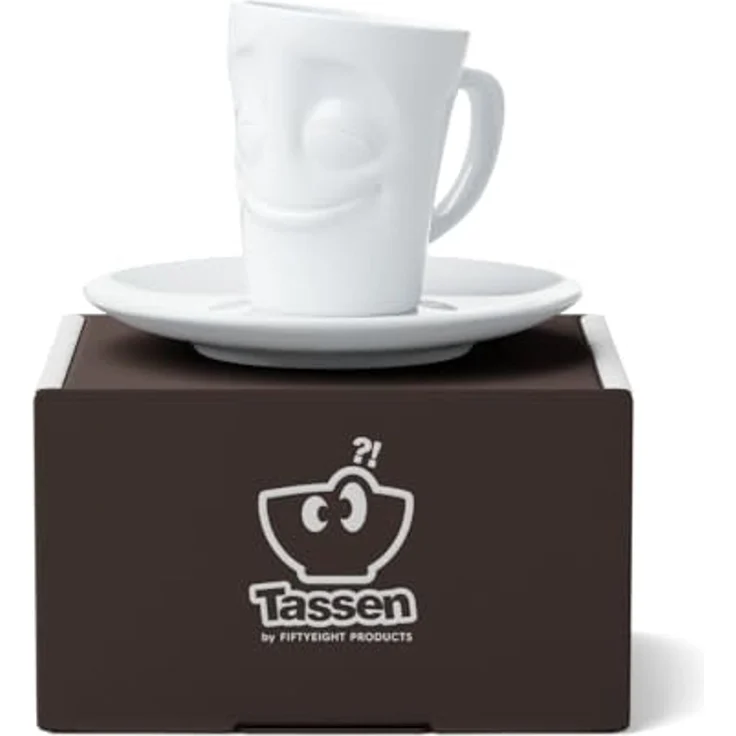 FIFTYEIGHT Espresso Mug mit Henkel 80ml - Vergnügt weiß – Bild 3