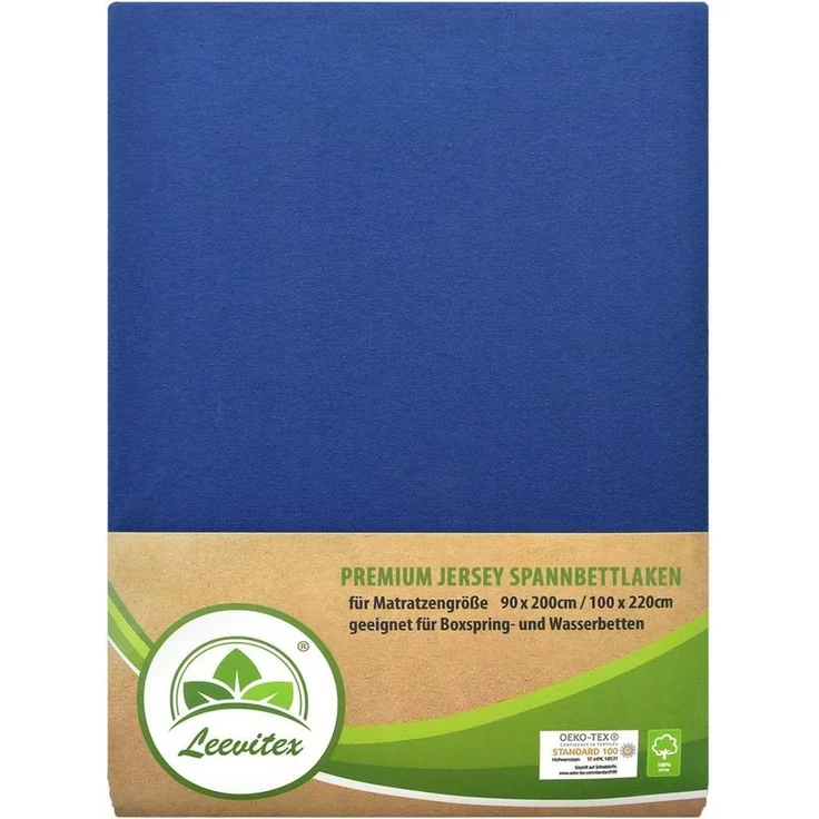 leevitex® Spannbettlaken Premium Spannbettlaken Elasthan, Gummizug: rundum, blickdicht, Anti-Pilling, 97% Baumwolle, 3% Elasthan, 40 cm Steg – Bild 1